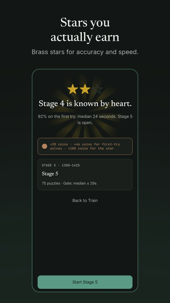 Stars you actually earn