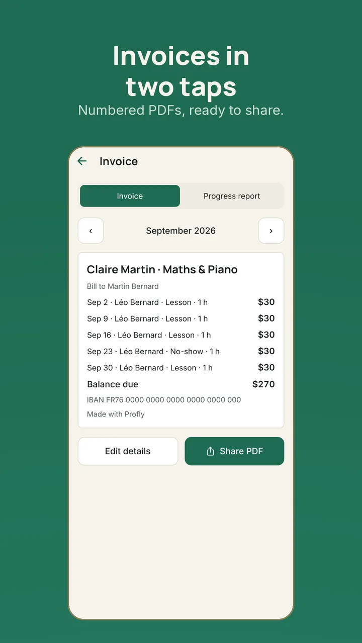 Invoices in two taps
